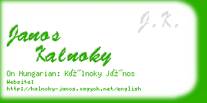 janos kalnoky business card